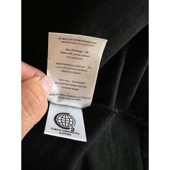 GANNI Black Metallic Stretch Knit Wrap Top, Size 42 (L-XL) - Picture 4 of 9